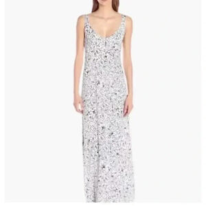 CLAYTON Women's Zyana V Neck Printed Maxi Dress, Navy Leopard, Medium